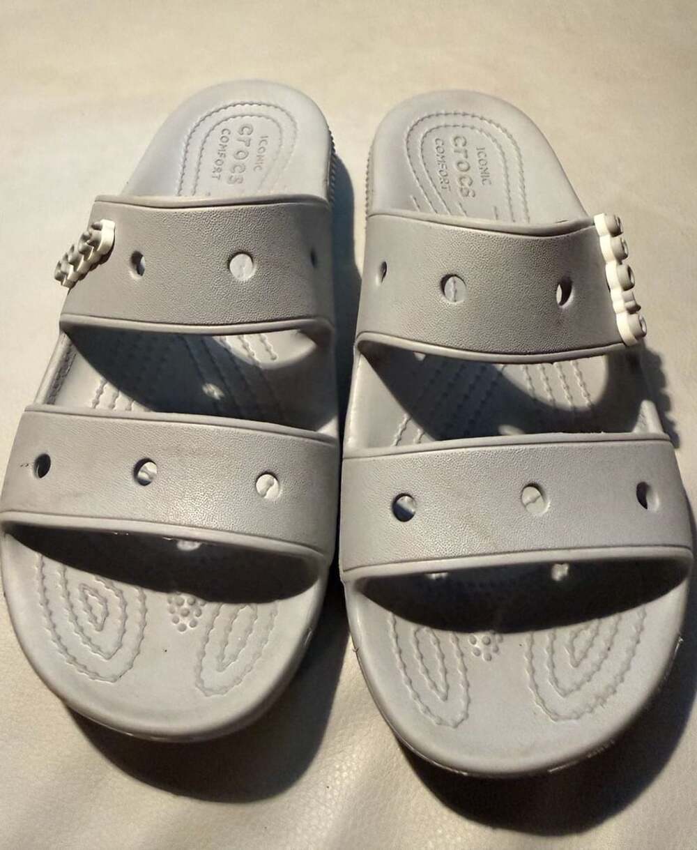 Crocs Iconic Comfort Slides Size 5M Gray